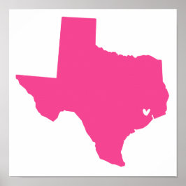 Póster Houston, Texas Love