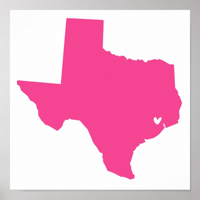 Póster Houston, Texas Love (Frente)