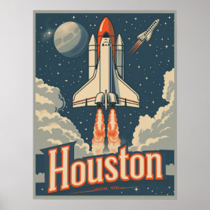 Póster Houston, Texas Vintage