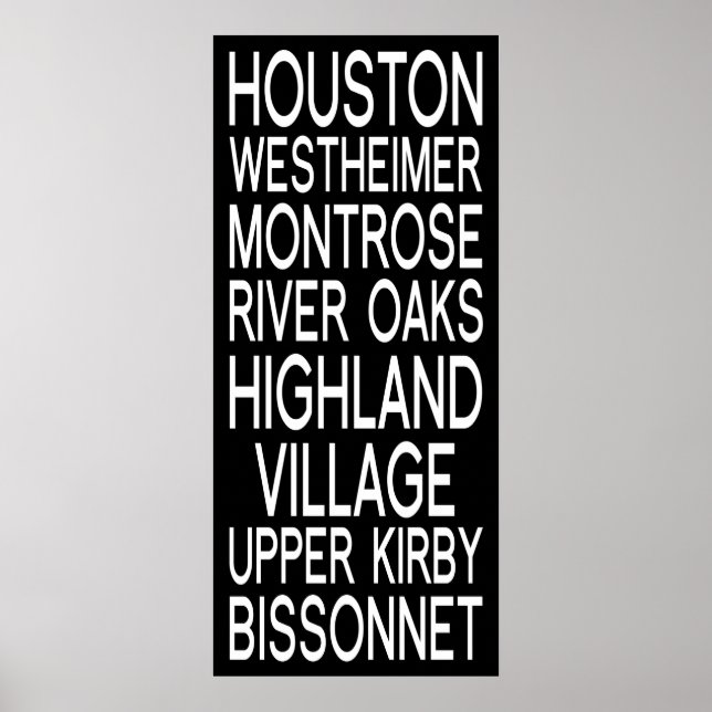 Póster Houston | Tipografía (Frente)