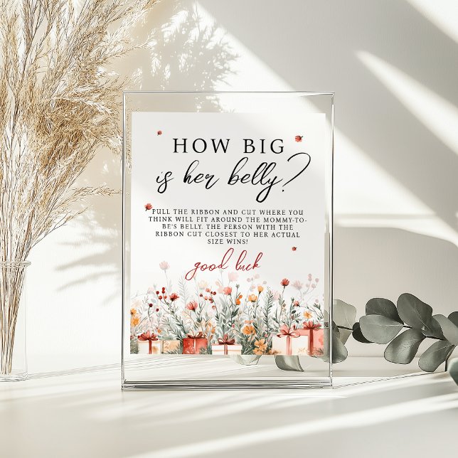 Póster How big is her belly Merry Baby Shower Game sign (Subido por el creador)