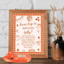 Póster How Big Is Mommy's Belly? Baby Shower Game