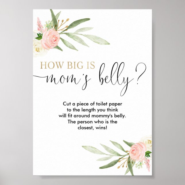 Póster How big is mommy's belly baby shower game (Frente)