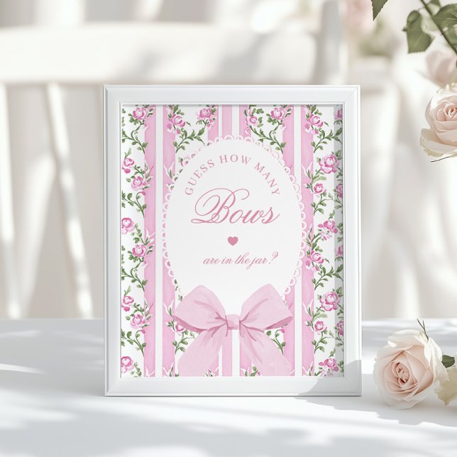 Póster How many Bows Guessing Game Coquette Bow Pink (Subido por el creador)