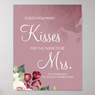 Póster How many kisses for soon to be Mrs shower game