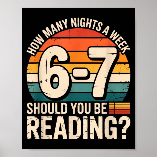 Póster How Many Night A Week Should You Be Reading 6 7 Fu (Frente)