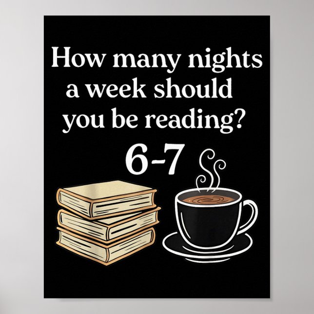 Póster How Many Nights 6 7 Meme Funny Reading Book Lovers (Frente)