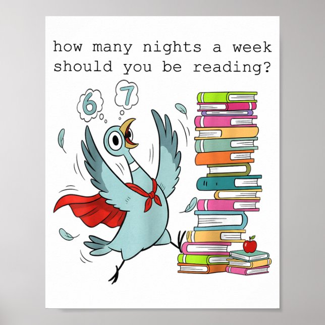 Póster How Many Nights A Week Should You Be Reading_ 6–7  (Frente)