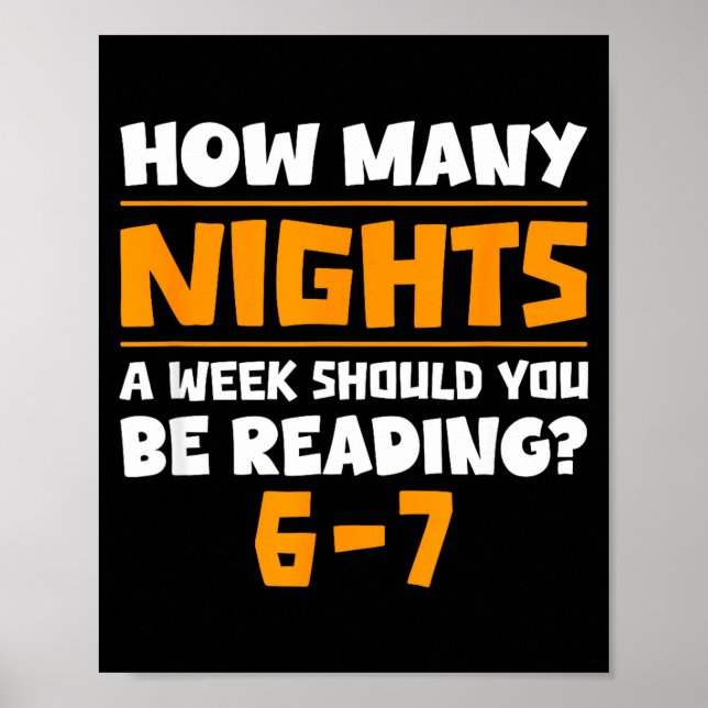 Póster How Many Nights A Week Should You Be Reading 6-7 B (Frente)