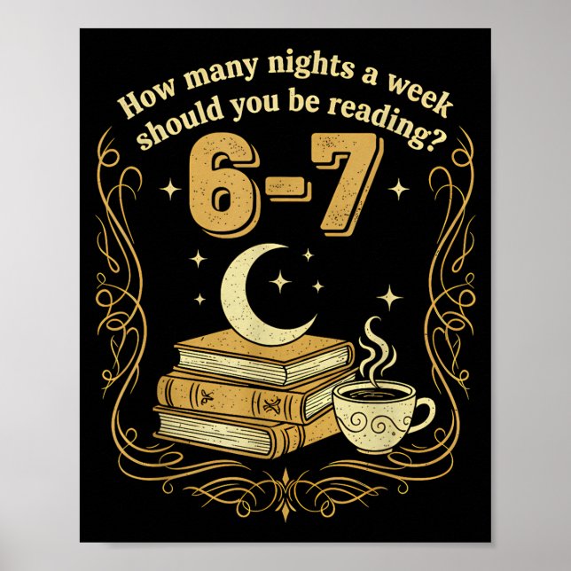 Póster How Many Nights A Week Should You Be Reading 6 7 M (Frente)