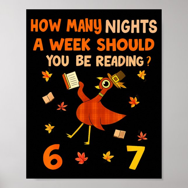 Póster How Many Nights A Week Should You Be Reading 6–7 T (Frente)
