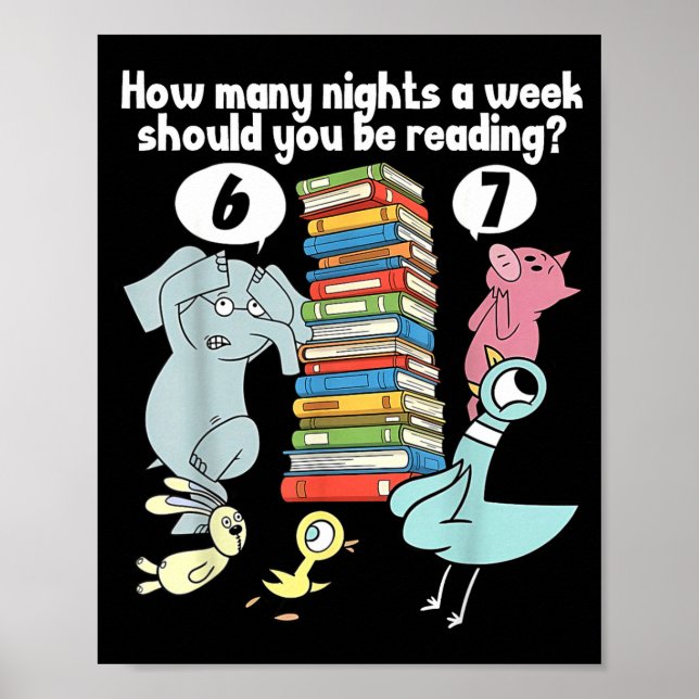 Póster How Many Nights A Week Should You Be Reading 6–7 T (Frente)