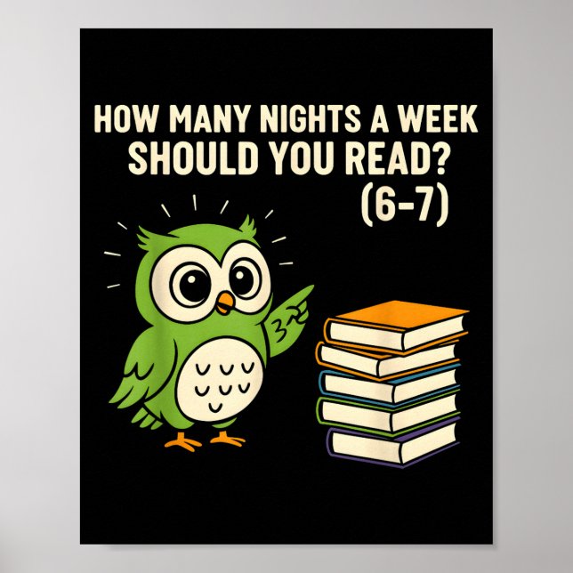 Póster How Many Nights A Week Should You Read_ 6–7 Fun Re (Frente)