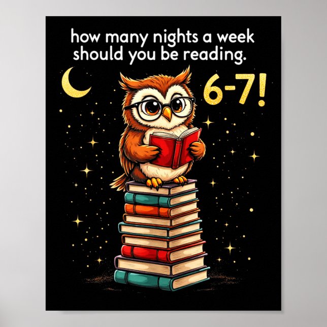 Póster How Many Nights A Week Should You Read_ 6–7 Fun Te (Frente)