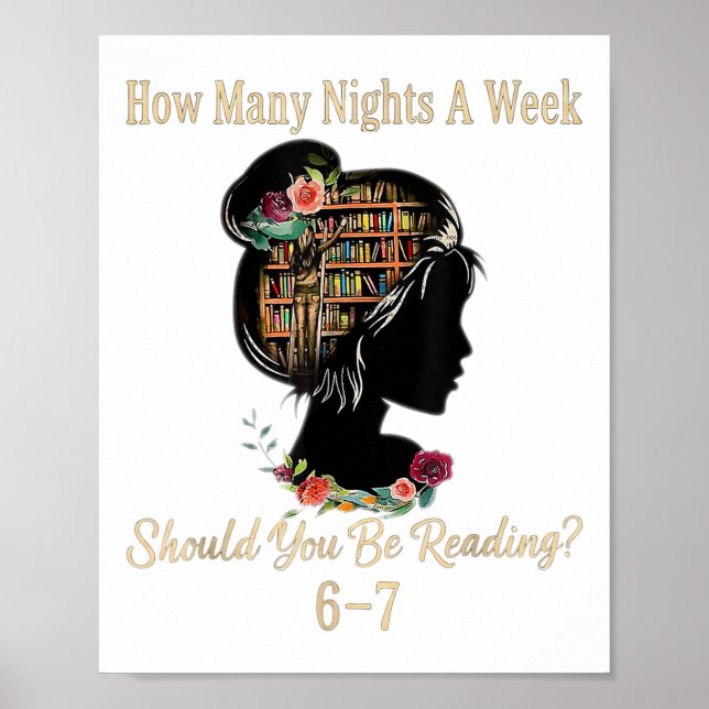 Póster How Many Nights Reading 67 Funny Meme Six Seven Te (Frente)