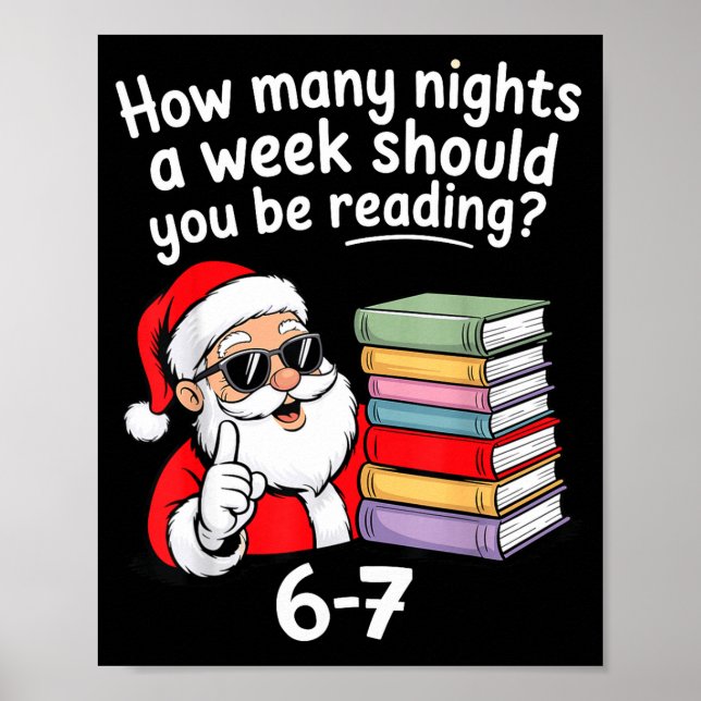 Póster How Many Nights Reading Teacher 67 Christmas Six S (Frente)