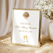 How Many Seashells Bridal Shower Game Sign
