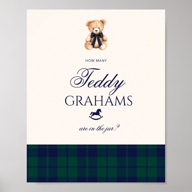 Póster How many teddy grahams Teddy Bear Red Bow (Frente)