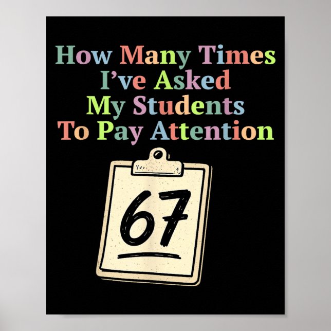 Póster How Many Times I've Asked My Students To Pay Atten (Frente)