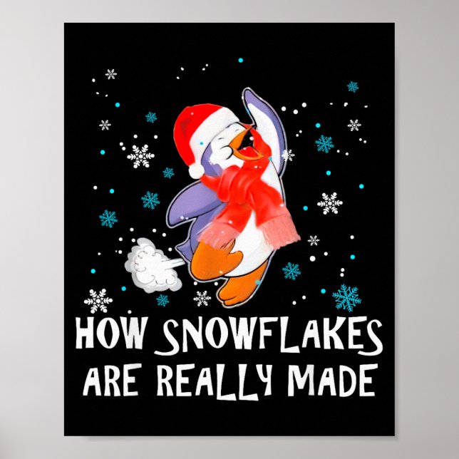 Póster How Snowflakes Are Really Made Snowman Funny Chris (Frente)