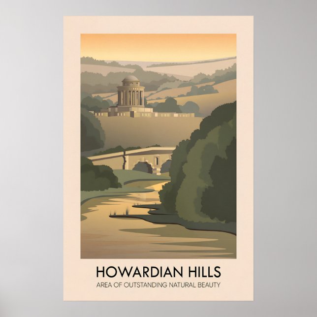 Póster Howardian Hills AONB Travel Poster (Frente)