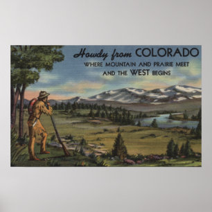 Póster Howdy (escena de la montaña y de la pradera)