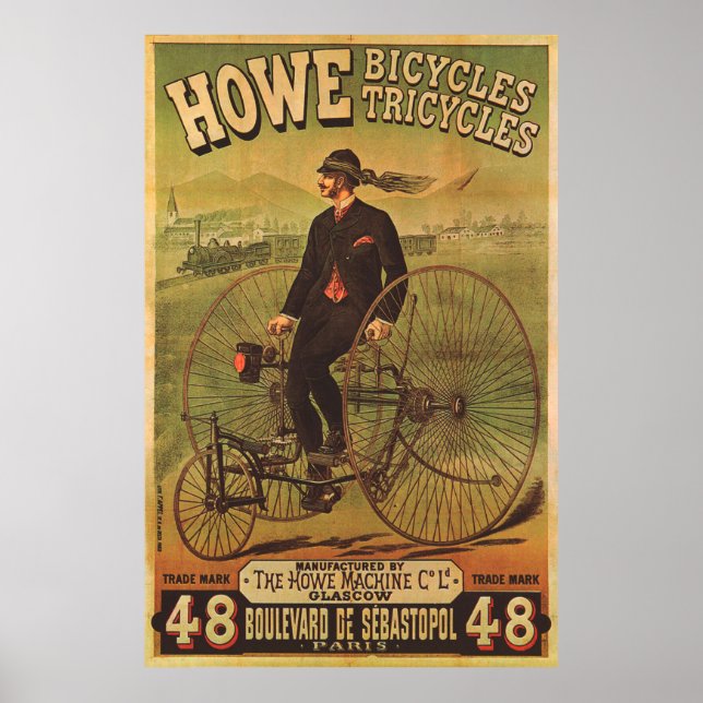 Póster Howe Bicycles Vintage (Frente)