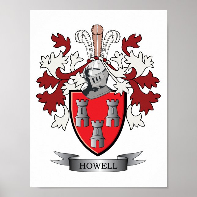 Póster Howell Family Crest Coat of Arms (Frente)