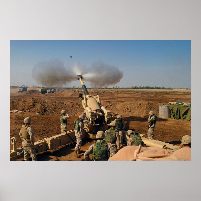 Póster Howitzer Gun Crew United States Marine Corps (Frente)