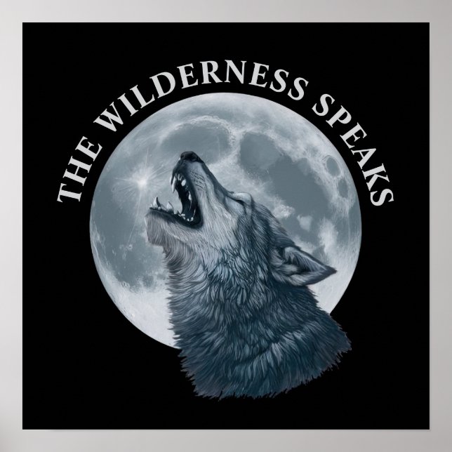 Póster Howling Wolf y Moon (Frente)