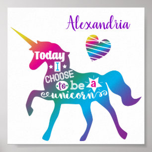 Póster Hoy elijo ser unicornio