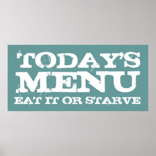PÓSTER HOY EN DÍA, MENÚ, COME O STARVE