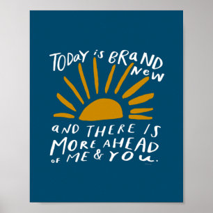 Póster Hoy es nuevo - Sol positivo Motivador