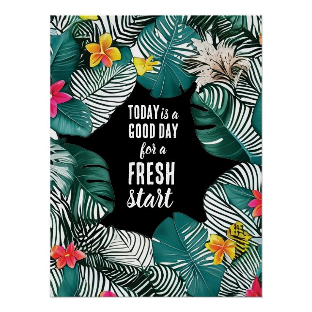 Póster Hoy es un buen día nuevo comienzo de cita motivaci (Anverso)