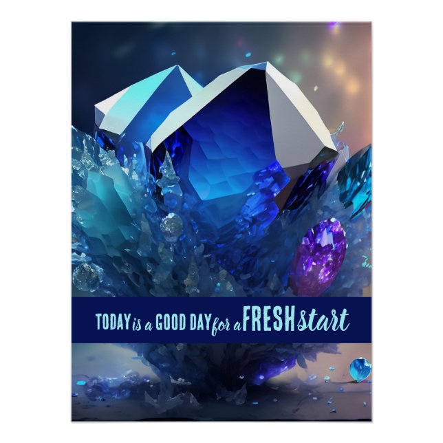 Póster Hoy es un buen día nuevo comienzo de cita motivaci (Anverso)