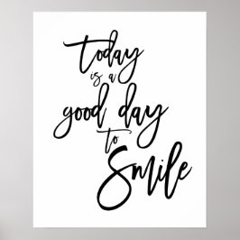 Póster Hoy es un Buen Día para Sonreír Frase Inspiradora