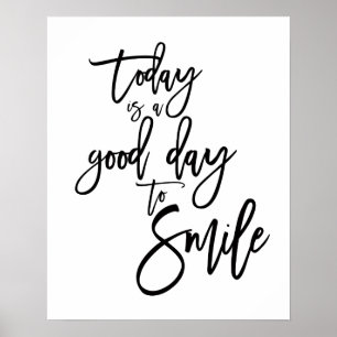 Póster Hoy es un Buen Día para Sonreír Frase Inspiradora