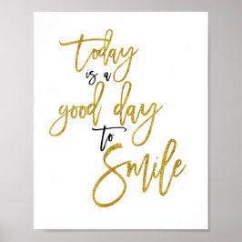 Póster Hoy es un Buen Día para Sonreír Frase Inspiradora