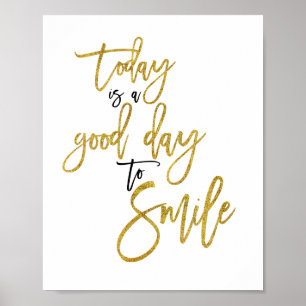 Póster Hoy es un Buen Día para Sonreír Frase Inspiradora