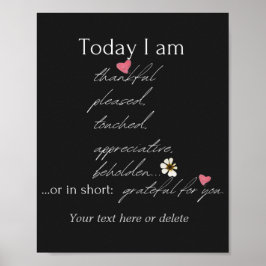 Póster Hoy estoy agradecido por el personalizable inspira