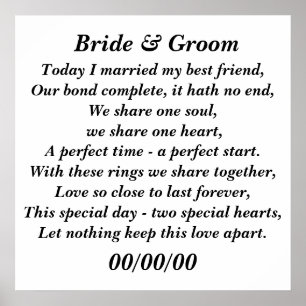 Póster ¡Hoy me casé con mi mejor amigo personalizar!