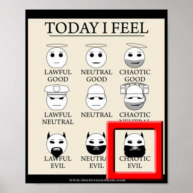 Póster Hoy me siento caótica maldad (Frente)