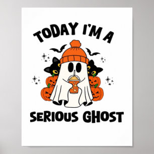 PÓSTER HOY SOY UN GRAVE CAFÉ DE FANTASMA DE HALLOWEEN
