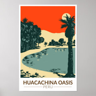 Póster Huacachina Perú Vintage