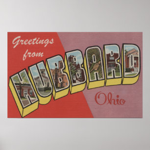 Póster Hubbard, OhioEscenas de letras grandesHubbard, OH