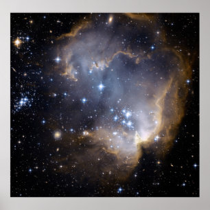 Póster Hubble observa estrellas de niños en galaxia cerca