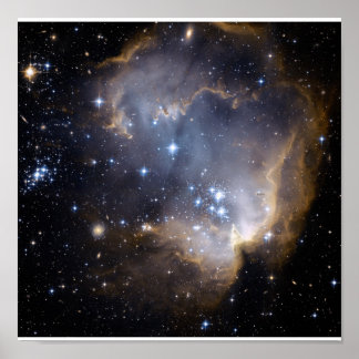 Póster Hubble observa estrellas de niños en galaxia cerca