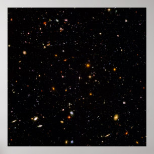 Póster Hubble Ultra Deep Field View of 10,000 Galaxies