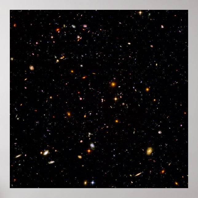 Póster Hubble Ultra Deep Field View of 10,000 Galaxies (Frente)