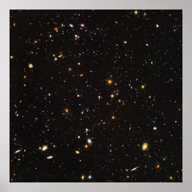Póster Hubble Ultra Deep Field View of 10,000 Galaxies (Frente)